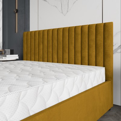 Łóżko tapicerowane CARMIA – Tkanina pluszowa – kolor: Kronos