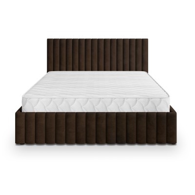 Łóżko tapicerowane CARMIA – Tkanina pluszowa – kolor: Kronos