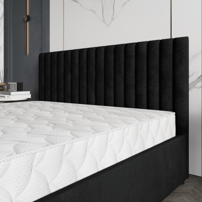 Łóżko tapicerowane CARMIA – Tkanina pluszowa – kolor: Kronos