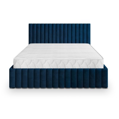 Łóżko tapicerowane CARMIA – Tkanina pluszowa – kolor: Kronos