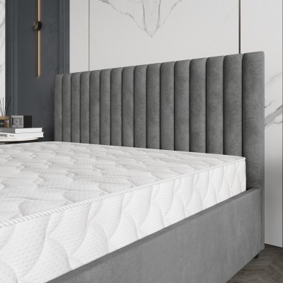 Łóżko tapicerowane CARMIA – Tkanina pluszowa – kolor: Kronos