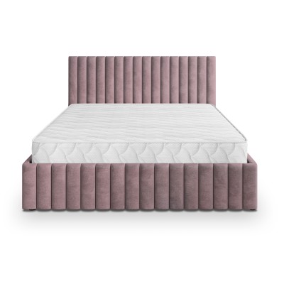 Łóżko tapicerowane CARMIA – Tkanina pluszowa – kolor: Kronos