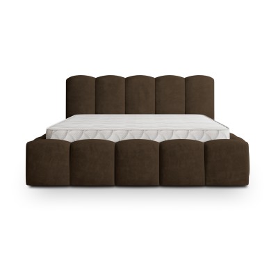 Łóżko tapicerowane FALINA – Tkanina pluszowa – kolor: Kronos