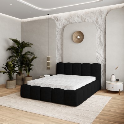 Łóżko tapicerowane FALINA – Tkanina pluszowa – kolor: Kronos