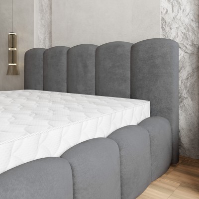 Łóżko tapicerowane FALINA – Tkanina pluszowa – kolor: Kronos