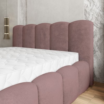 Łóżko tapicerowane FALINA – Tkanina pluszowa – kolor: Kronos