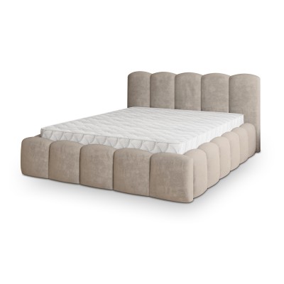 Łóżko tapicerowane FALINA – Tkanina pluszowa – kolor: Paros