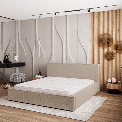 Łóżko tapicerowane CELORA – Tkanina sztruksowa – kolor: Poso