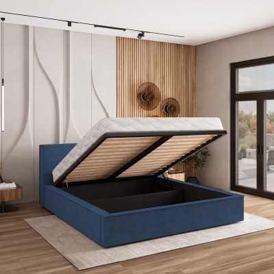 Łóżko tapicerowane CELORA – Tkanina sztruksowa – kolor: Poso