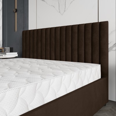 Łóżko tapicerowane CARMIA – Tkanina pluszowa – kolor: Kronos