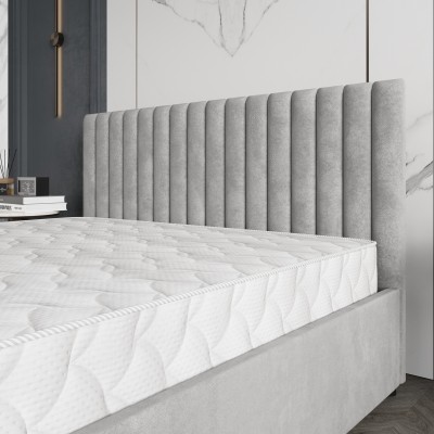 Łóżko tapicerowane CARMIA – Tkanina pluszowa – kolor: Paros