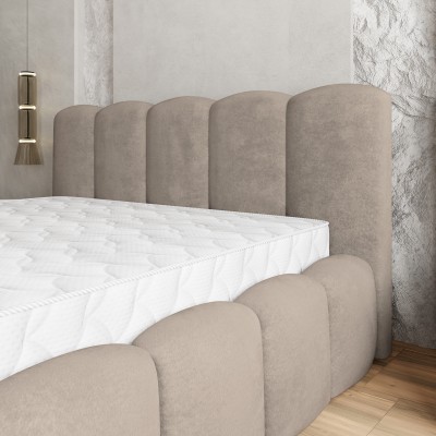 Łóżko tapicerowane FALINA – Tkanina pluszowa – kolor: Paros