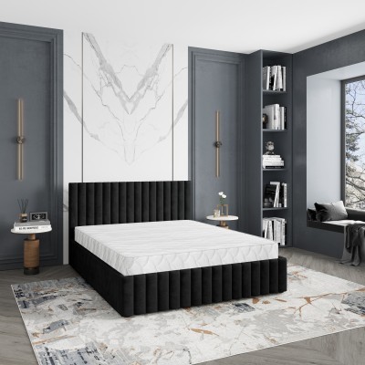 Łóżko tapicerowane CARMIA – Tkanina pluszowa – kolor: Kronos