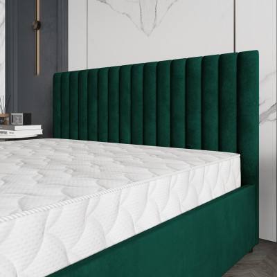 Łóżko tapicerowane CARMIA – Tkanina pluszowa – kolor: Kronos