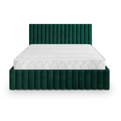 Łóżko tapicerowane CARMIA – Tkanina pluszowa – kolor: Kronos