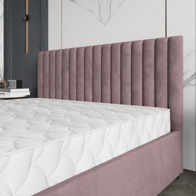 Łóżko tapicerowane CARMIA – Tkanina pluszowa – kolor: Kronos