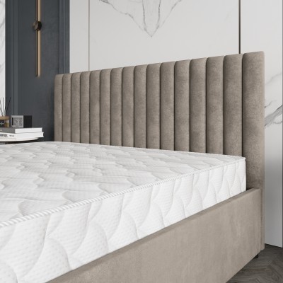 Łóżko tapicerowane CARMIA – Tkanina pluszowa – kolor: Paros