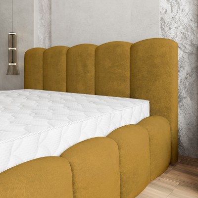 Łóżko tapicerowane FALINA – Tkanina pluszowa – kolor: Kronos