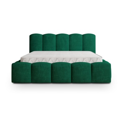 Łóżko tapicerowane FALINA – Tkanina pluszowa – kolor: Kronos
