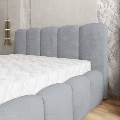 Łóżko tapicerowane FALINA – Tkanina pluszowa – kolor: Paros