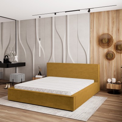 Łóżko tapicerowane CELORA – Tkanina sztruksowa – kolor: Poso