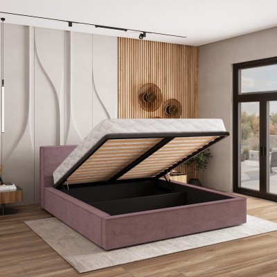 Łóżko tapicerowane CELORA – Tkanina sztruksowa – kolor: Poso