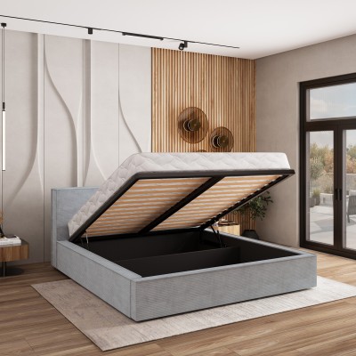 Łóżko tapicerowane CELORA – Tkanina sztruksowa – kolor: Poso