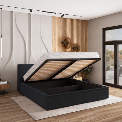 Łóżko tapicerowane CELORA – Tkanina sztruksowa – kolor: Poso