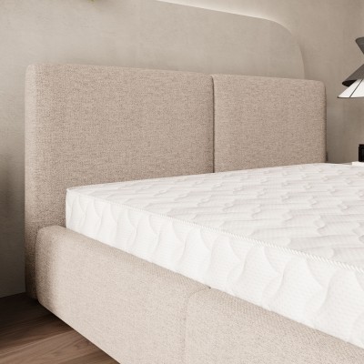 Łóżko tapicerowane FELURO – Tkanina plecionka – kolor: Neve