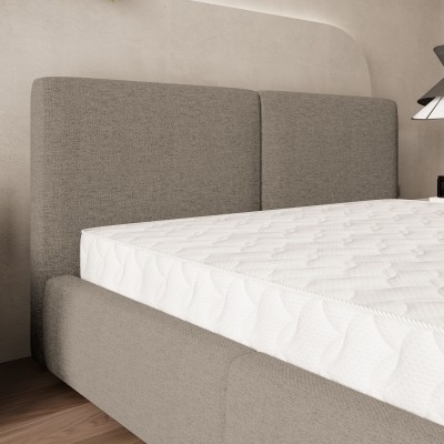 Łóżko tapicerowane FELURO – Tkanina plecionka – kolor: Neve