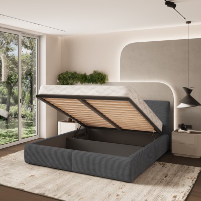 Łóżko tapicerowane FELURO – Tkanina sztruksowa – kolor: Poso