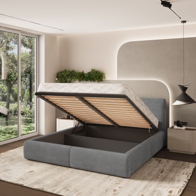 Łóżko tapicerowane FELURO – Tkanina sztruksowa – kolor: Poso