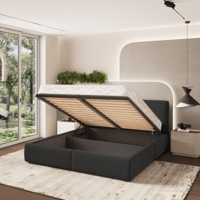 Łóżko tapicerowane FELURO – Tkanina plecionka – kolor: Soro