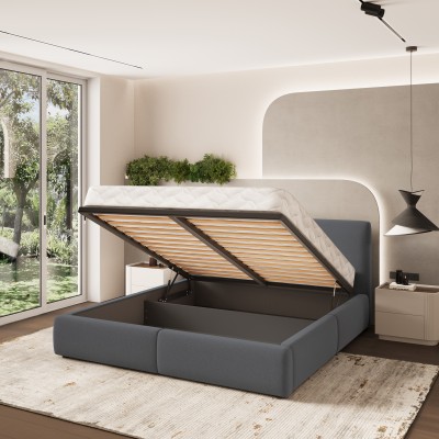 Łóżko tapicerowane FELURO – Tkanina plecionka – kolor: Soro