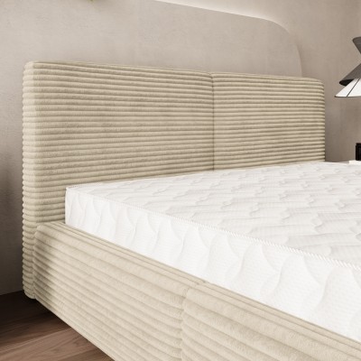 Łóżko tapicerowane FELURO – Tkanina sztruksowa – kolor: Tilia