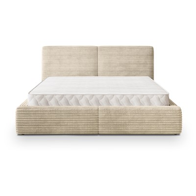 Łóżko tapicerowane FELURO – Tkanina sztruksowa – kolor: Tilia