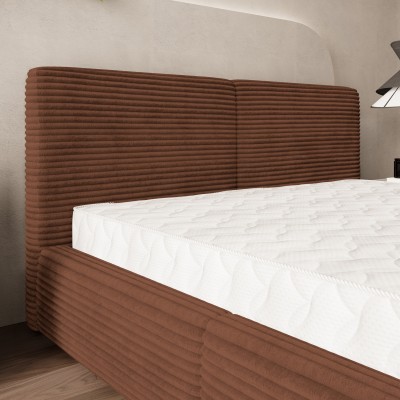 Łóżko tapicerowane FELURO – Tkanina sztruksowa – kolor: Tilia