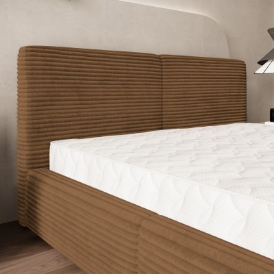 Łóżko tapicerowane FELURO – Tkanina sztruksowa – kolor: Tilia