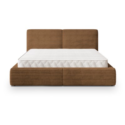 Łóżko tapicerowane FELURO – Tkanina sztruksowa – kolor: Tilia