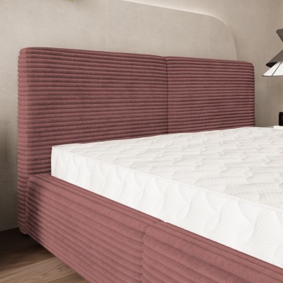 Łóżko tapicerowane FELURO – Tkanina sztruksowa – kolor: Tilia