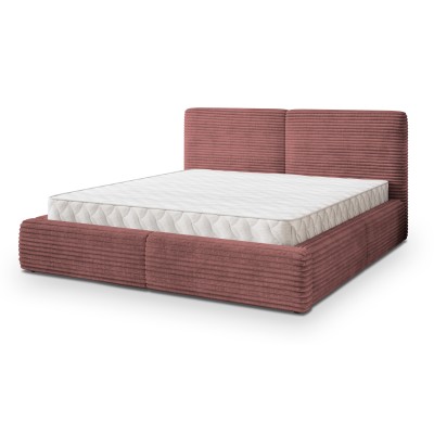 Łóżko tapicerowane FELURO – Tkanina sztruksowa – kolor: Tilia