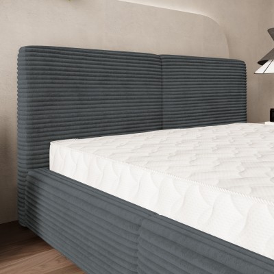 Łóżko tapicerowane FELURO – Tkanina sztruksowa – kolor: Tilia