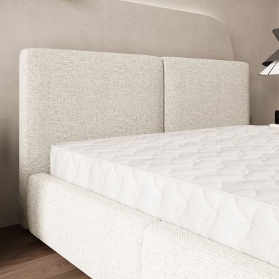 Łóżko tapicerowane FELURO – Tkanina plecionka – kolor: Neve