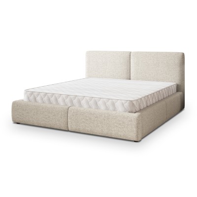 Łóżko tapicerowane FELURO – Tkanina plecionka – kolor: Neve