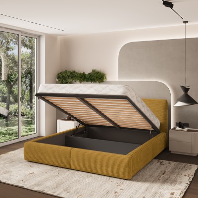 Łóżko tapicerowane FELURO – Tkanina sztruksowa – kolor: Poso