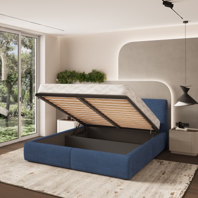 Łóżko tapicerowane FELURO – Tkanina sztruksowa – kolor: Poso