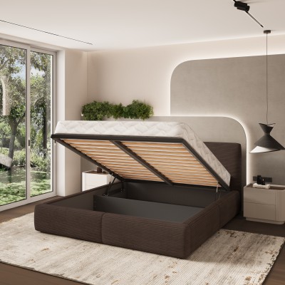 Łóżko tapicerowane FELURO – Tkanina sztruksowa – kolor: Poso