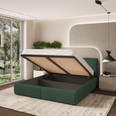 Łóżko tapicerowane FELURO – Tkanina sztruksowa – kolor: Poso