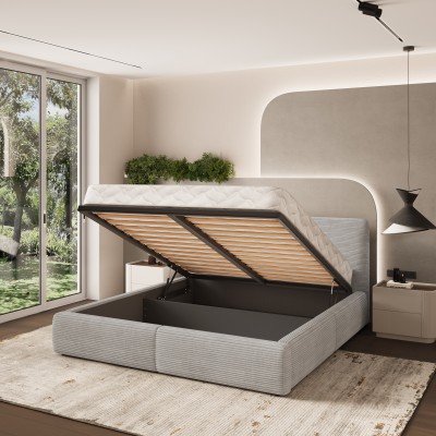 Łóżko tapicerowane FELURO – Tkanina sztruksowa – kolor: Poso