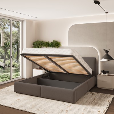 Łóżko tapicerowane FELURO – Tkanina plecionka – kolor: Soro